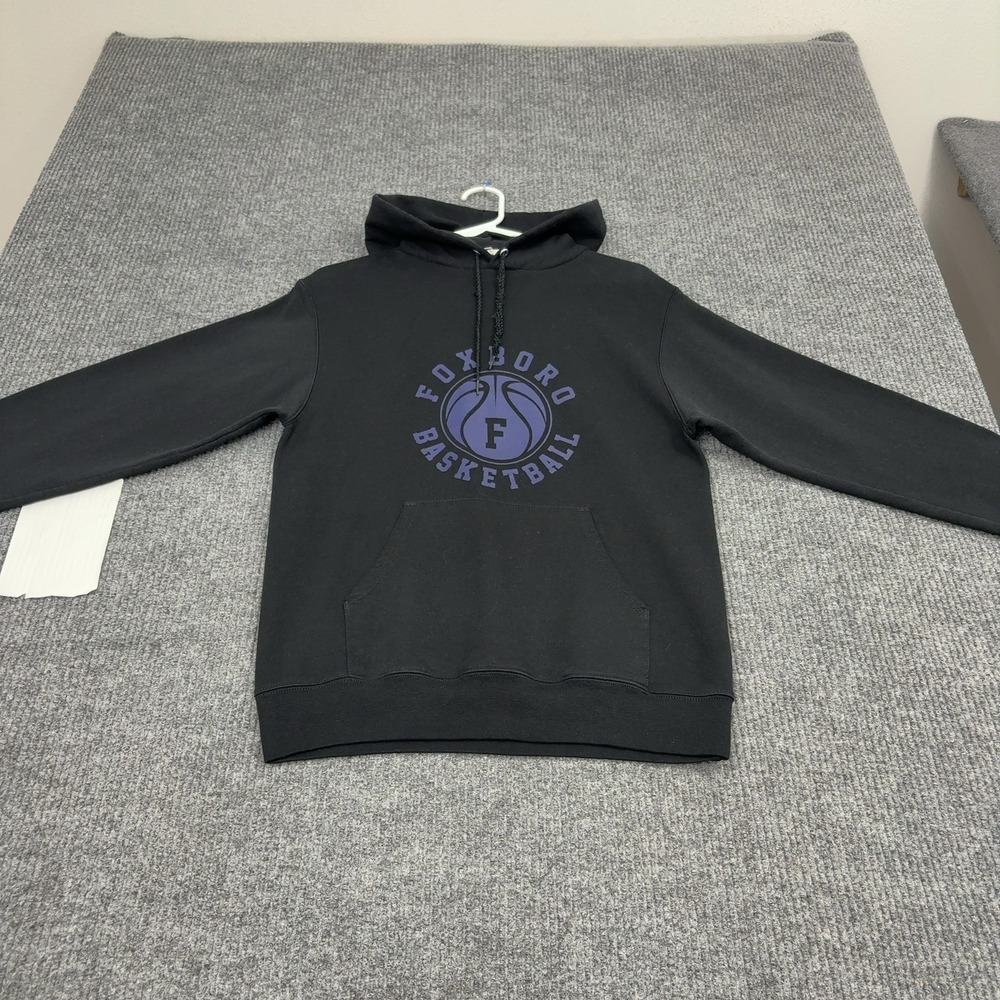 Foxboro Basketball Champion Hoodie Mens S Black Cotton Polyester Pullover